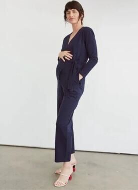 Storq Flex Fit Maternity Jumpsuit in Midnight Blue Womans 7/3X